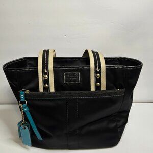 Coach Hampton Black Sateen Medium Tote A06K-130